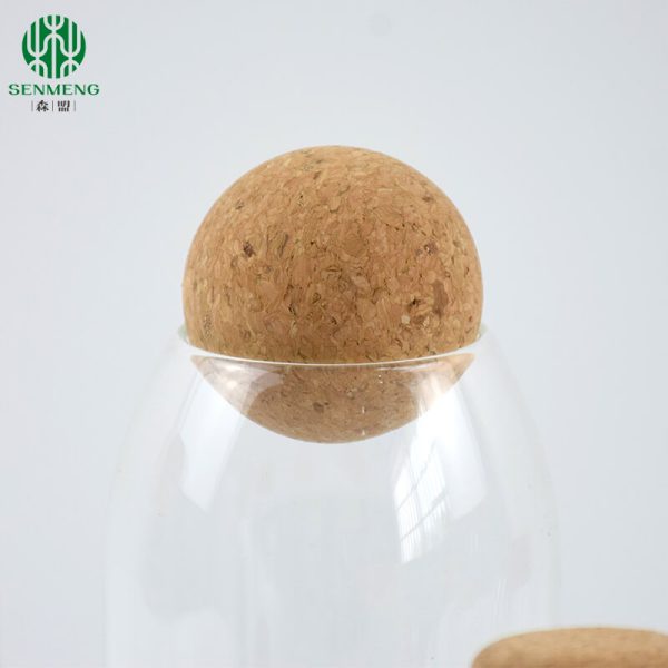 glass jar with cork ball stopper