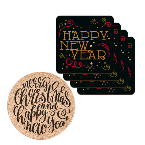 Cork Coaster For New Year Day