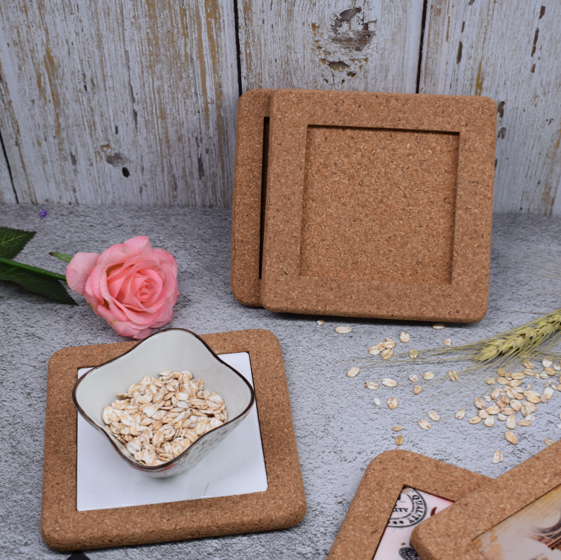 Rectangle Cork Placemats With Ceramic For Dishes Table Decor - SENMENG