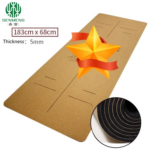 Yoga Mat Cork Sweat Proof Durable 5mm Thick Non Slip Exercise Mat - 图片 2