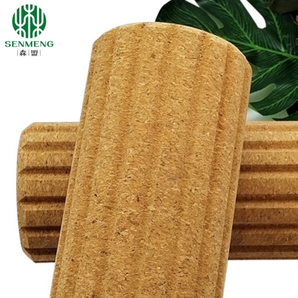 High Density Natural Release Fitness Exercising Cork Yoga Massage Roller - 图片 3