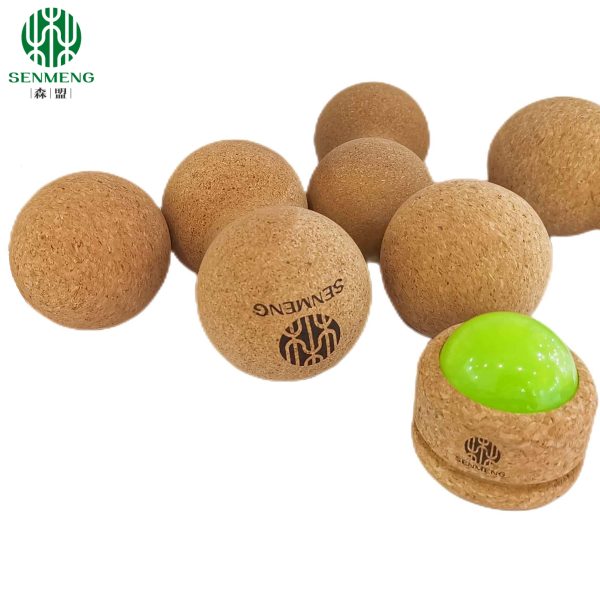 Best Sale Natural Wood Ball for Fitness Exercise Eco-Friendly Cork Yoga Ball - 图片 2