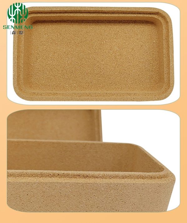 Natural Cork Desk Tray Cork Desk Organizer Home Office Storage Box - 图片 5
