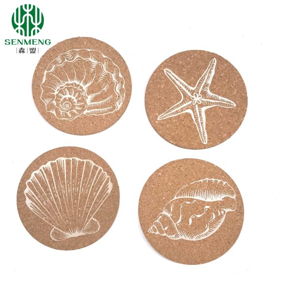 High Quality Cork Coasters for Drinks, Reusable Cup Mat Round Cork Coasters Set for Home, Office, Bar,Restaurant - 4 Inches Pack of 4 - 图片 4