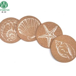 Multiuse Cup Circle Cork Coaster For Crafts Dia 4in Thick 0.25in