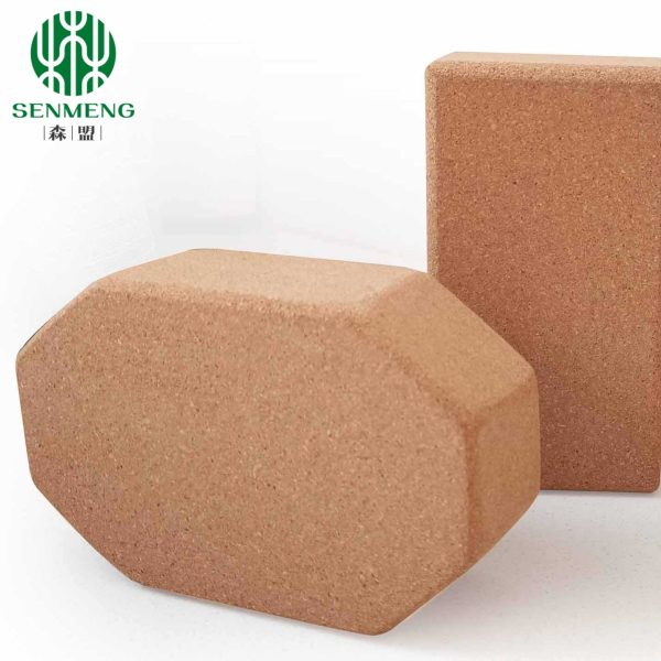 Cork Yoga Brick Non Slip Supportive Equipment High Density Bricks Wood Exercise Blocks Women Gifts for Stretching Flexibility Balance Fitness Pilates - 图片 5