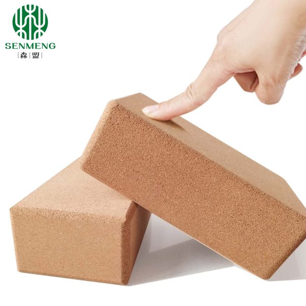 Cork Yoga Brick Non Slip Supportive Equipment High Density Bricks Wood Exercise Blocks Women Gifts for Stretching Flexibility Balance Fitness Pilates - 图片 2