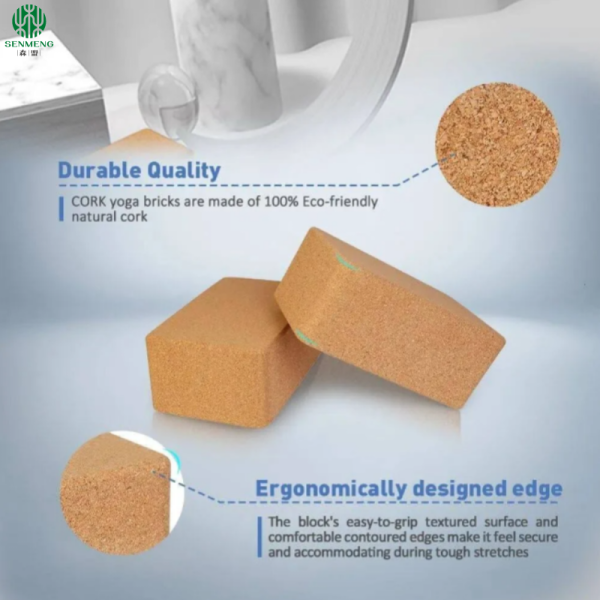 Wholesale Natural Non-Slip Yoga Blocks Gymnastics Fitness Eco-Friendly Cork Yoga Blocks - 图片 6