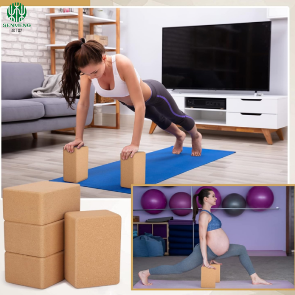 Wholesale Natural Non-Slip Yoga Blocks Gymnastics Fitness Eco-Friendly Cork Yoga Blocks - 图片 5