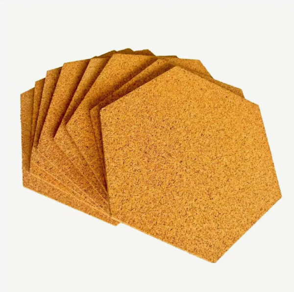 Hexagon Cork Board Tiles Self-Adhesive Corkboards for Wall Pin Board Decorative Bulletin Board for Office Home Kitchen - 图片 3