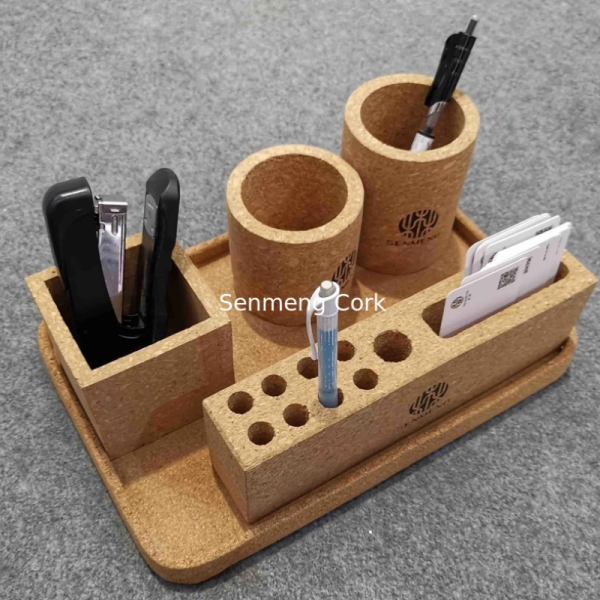 Natural Cork Desk Organizer, Custom Sizes With Printed Logo Perfect For Desktop Origanizer - 图片 2