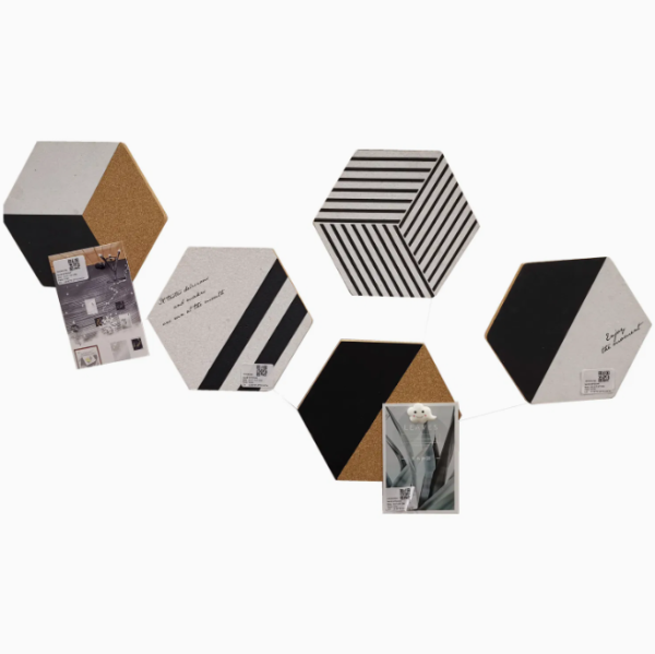 Hexagon Cork Board Tiles Self Adhesive Bulletin Board, Pin Board for Wall Decorn Photos - 图片 3