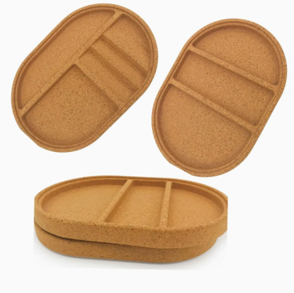 Mini Serving Tray for Jewellery Key Coin Set of 2, Natural Cork Tray,  Tableware Decorative Cork Tray - 图片 5