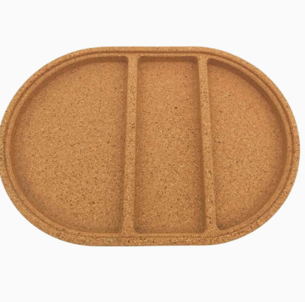 Decorative For Nightstand & Entryway Table, Vanity Tray for Jewelry & Keys, Solid Cork Table Decor - 图片 2