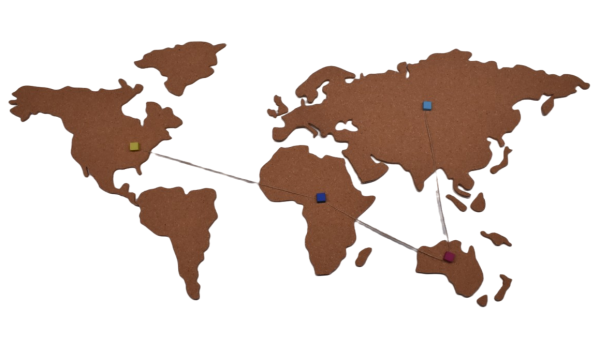 Natural Cork World Map Wall Hanging Push Pin Board for Home,School and Office Decor - 图片 3