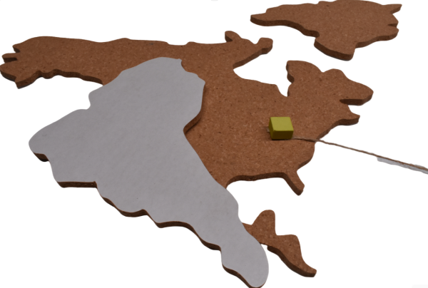 Natural Cork World Map Wall Hanging Push Pin Board for Home,School and Office Decor - 图片 2