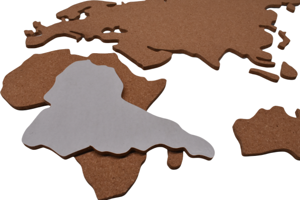 Natural Cork World Map Wall Hanging Push Pin Board for Home,School and Office Decor - 图片 4
