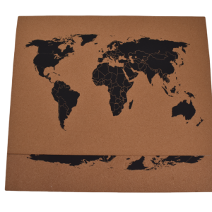 World Map Bulletin Memo Cork board World Map Design with Push Pins for Kitchen, Classroom, Home Office