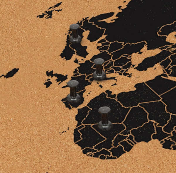 World Map Bulletin Memo Cork board World Map Design with Push Pins for Kitchen, Classroom, Home Office - 图片 6