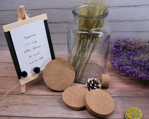 Tapered Cork topper 5.2x4.3x1.2inch Wooden Tapered Cork Stopper, Flat Rounded Cork Stopper for  Jars