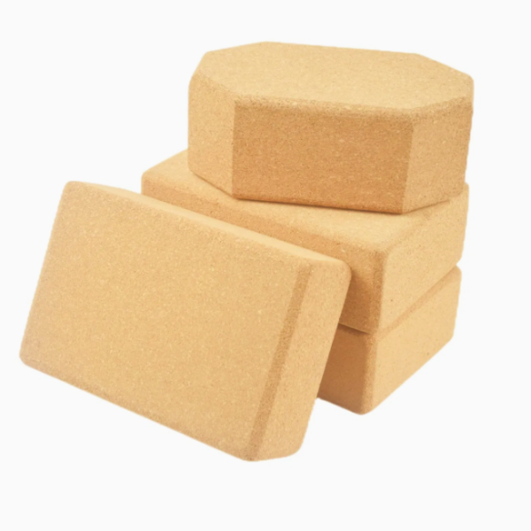 Multi-Angled Cork Yoga Bricks Block Round Edges Slip Resistance Stable