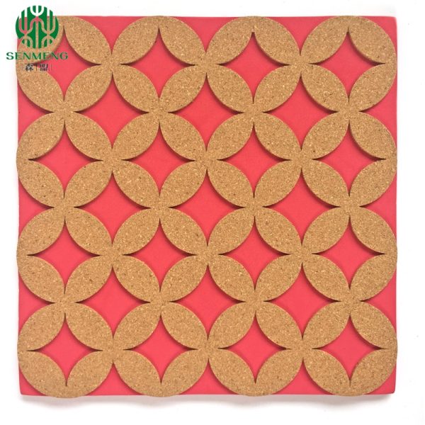 Cork Bulletin Board Decorative Hollow-Carved Cork Tiles Elegant Design - 图片 4