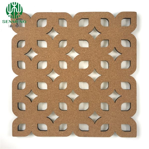 Cork Bulletin Board Decorative Hollow-Carved Cork Tiles Elegant Design
