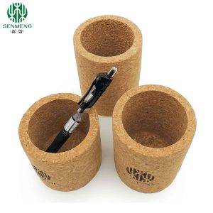 Height 10cm Eco Cork Pen Holder Lightweight Desk Organizer Cylindrical