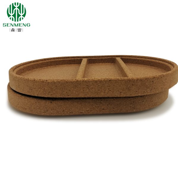 Mini Serving Tray for Jewellery Key Coin Set of 2, Natural Cork Tray,  Tableware Decorative Cork Tray - 图片 3