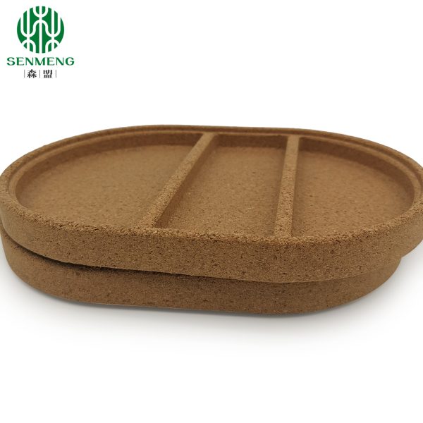 Mini Serving Tray for Jewellery Key Coin Set of 2, Natural Cork Tray,  Tableware Decorative Cork Tray - 图片 2