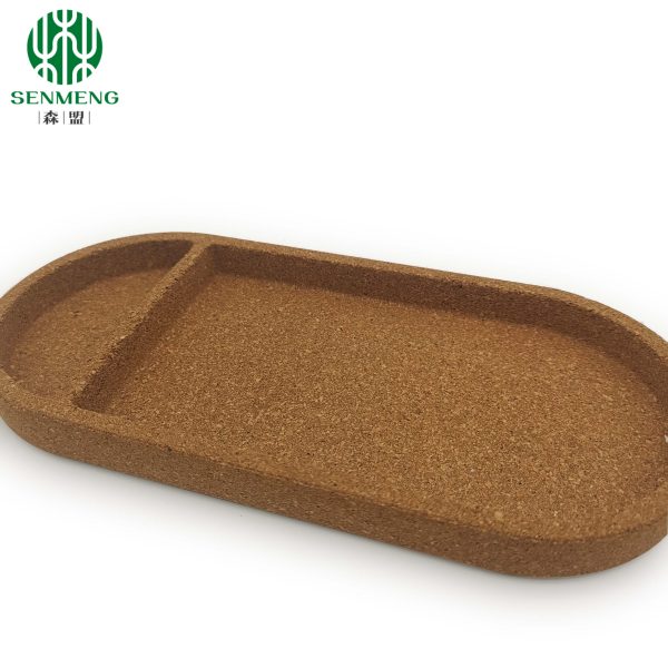 Mini Serving Tray for Jewellery Key Coin Set of 2, Natural Cork Tray,  Tableware Decorative Cork Tray - 图片 4