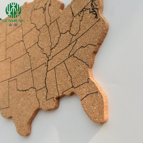 USA Map Cork Board With 10 Push Pins Travel Map Cork Bulletin Board - 图片 4