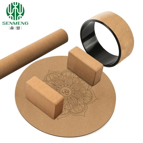 Yoga Cork Wheel for Stretching & Flexibility to Help Back Aches & Tension, Deep Tissue Muscle Massage. Back Cork Roller - 图片 6