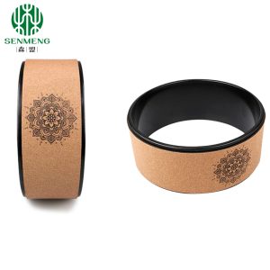 Yoga Cork Wheel for Stretching & Flexibility to Help Back Aches & Tension, Deep Tissue Muscle Massage. Back Cork Roller