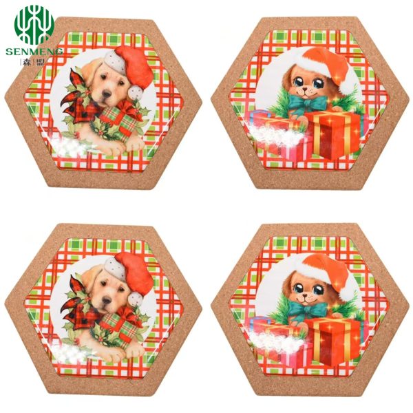 Cork Trivet, 4 Pack High Density Thick Cork Trivets for Hot Dishes, 8 Inch Heat Resistant Large Coaster for Kitchen, Hot Pads for Table & Countertop