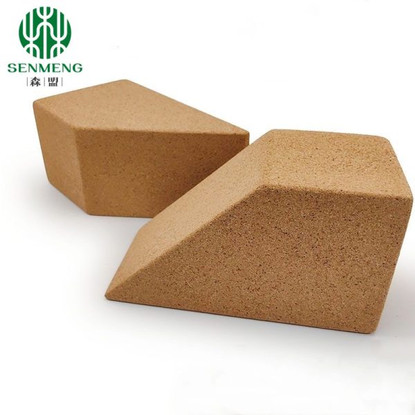 Trapezoid Cork Yoga Brick Blocks Eco Deepen Calf Wrist Support Practice