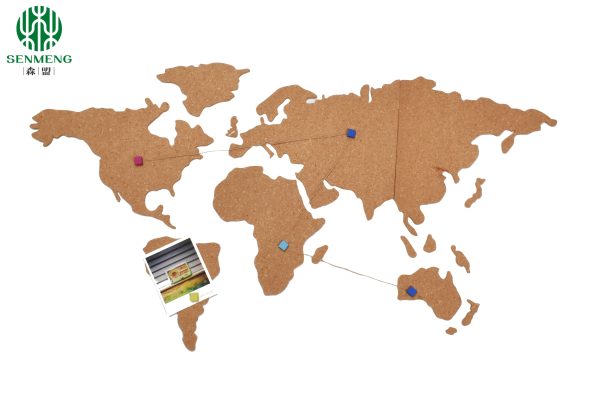 OEM Self Stick Adhesive Cork Board Push Pin Travel World Map Board
