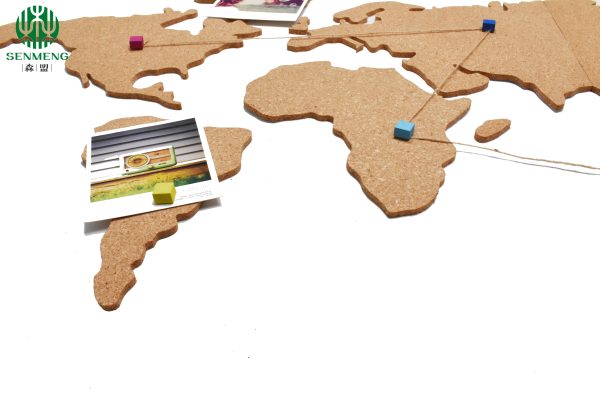 OEM Self Stick Adhesive Cork Board Push Pin Travel World Map Board - 图片 7