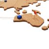 Cork World Map Push Pin Travel Map Self-Stick Adhesive Cork Board - 图片 3