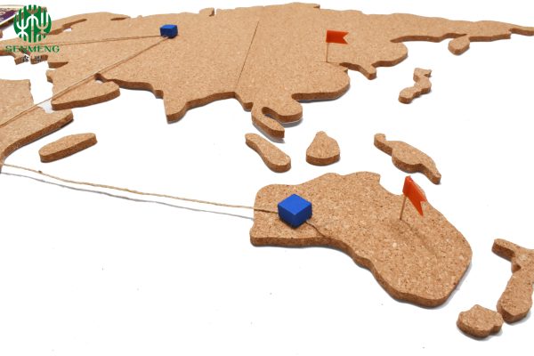 OEM Self Stick Adhesive Cork Board Push Pin Travel World Map Board - 图片 6