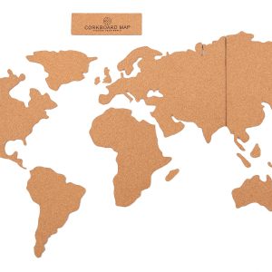 Cork World Map Push Pin Travel Map Self-Stick Cork Board