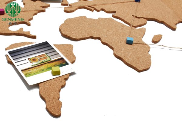 OEM Self Stick Adhesive Cork Board Push Pin Travel World Map Board - 图片 4