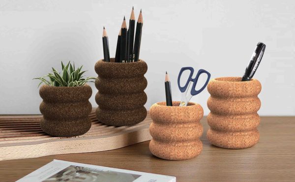 Cork Desk Organizer Cork Pen Holder Office Desktop Tidy Storage - 图片 4