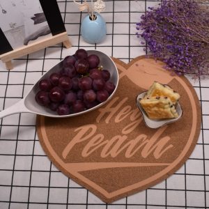 Customized Shape Printed Cork Placemats For Dishes Use  Table Protectant