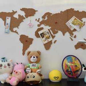 Cork World Map Wall Board Sustainable, Decorative, and Functional Premium Quality