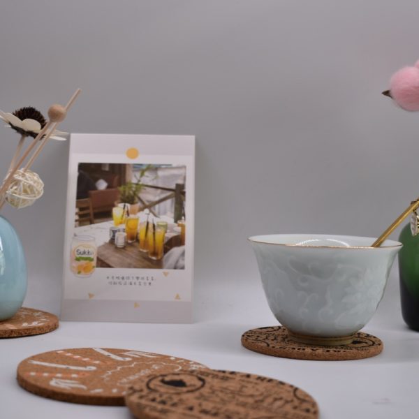 Custom Logo Cork Coasters – Round, Eco-Friendly, Heat Resistant Cup Mats for Drinks