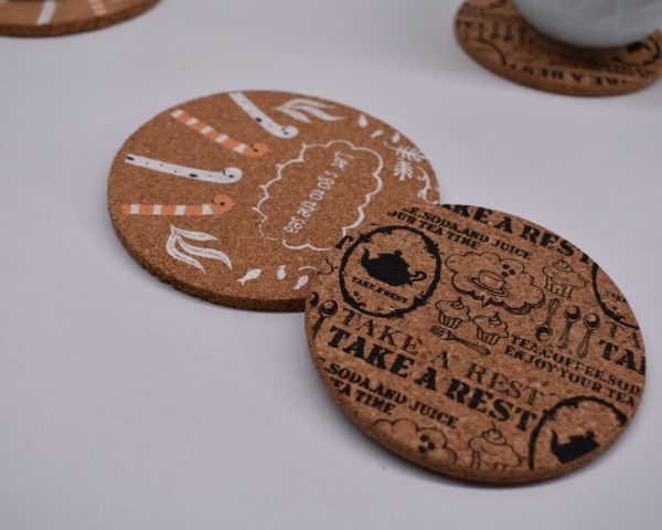 Custom Logo Cork Coasters – Round, Eco-Friendly, Heat Resistant Cup Mats for Drinks - 图片 6