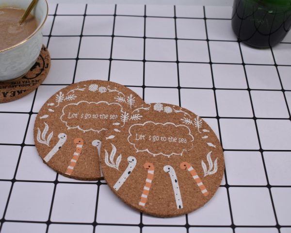 Custom Logo Cork Coasters – Round, Eco-Friendly, Heat Resistant Cup Mats for Drinks - 图片 3