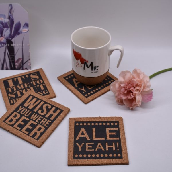 Natural Cork Drink Coasters – Absorbent,Printed, Custom Size Square Shape Cork Coasters - 图片 6