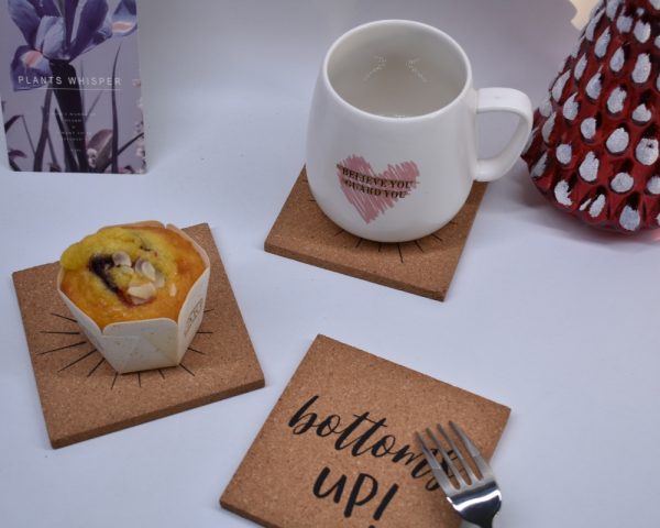 Natural Cork Drink Coasters – Absorbent,Printed, Custom Size Square Shape Cork Coasters - 图片 4